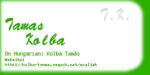 tamas kolba business card