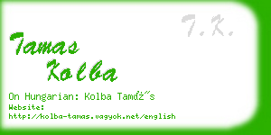 tamas kolba business card